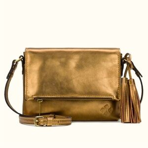 Patricia Nash Corfu Antique Bronze Vintage Metallic Distressed Crossbody Bag